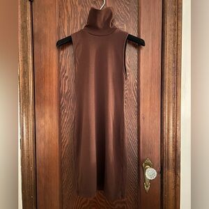 Chocolate Brown Mock Neck Zara Mini Dress
